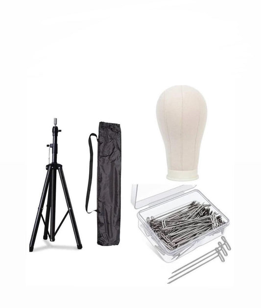 Adjustable Tripod Stand and Canvas Mannequin Head with pins